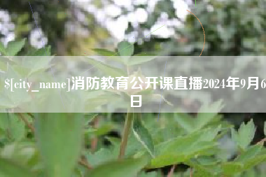 东明消防教育公开课直播2024年9月6日