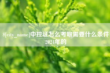 东明中控证怎么考取需要什么条件2024年的