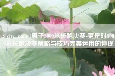 东明男子5000米长跑决赛-更是对5000米长跑决赛策略与技巧完美运用的体现