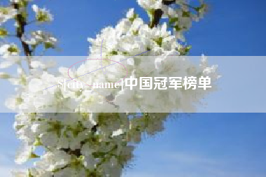 东明中国冠军榜单