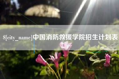 东明中国消防救援学院招生计划表